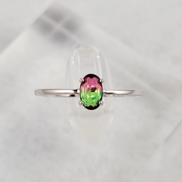 Sterling 0.5ct Watermelon Tourmaline Ring - Picture 3 of 8